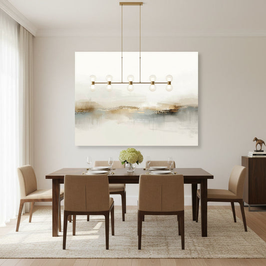 Dining room featuring a big wall art canvas